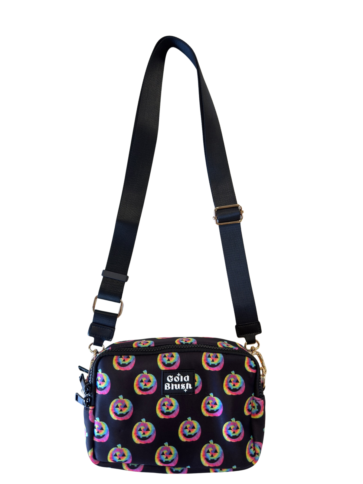 Gold Blush® Bestie Bag – Soft Neoprene Crossbody with Key Leash & RFID Card Slots