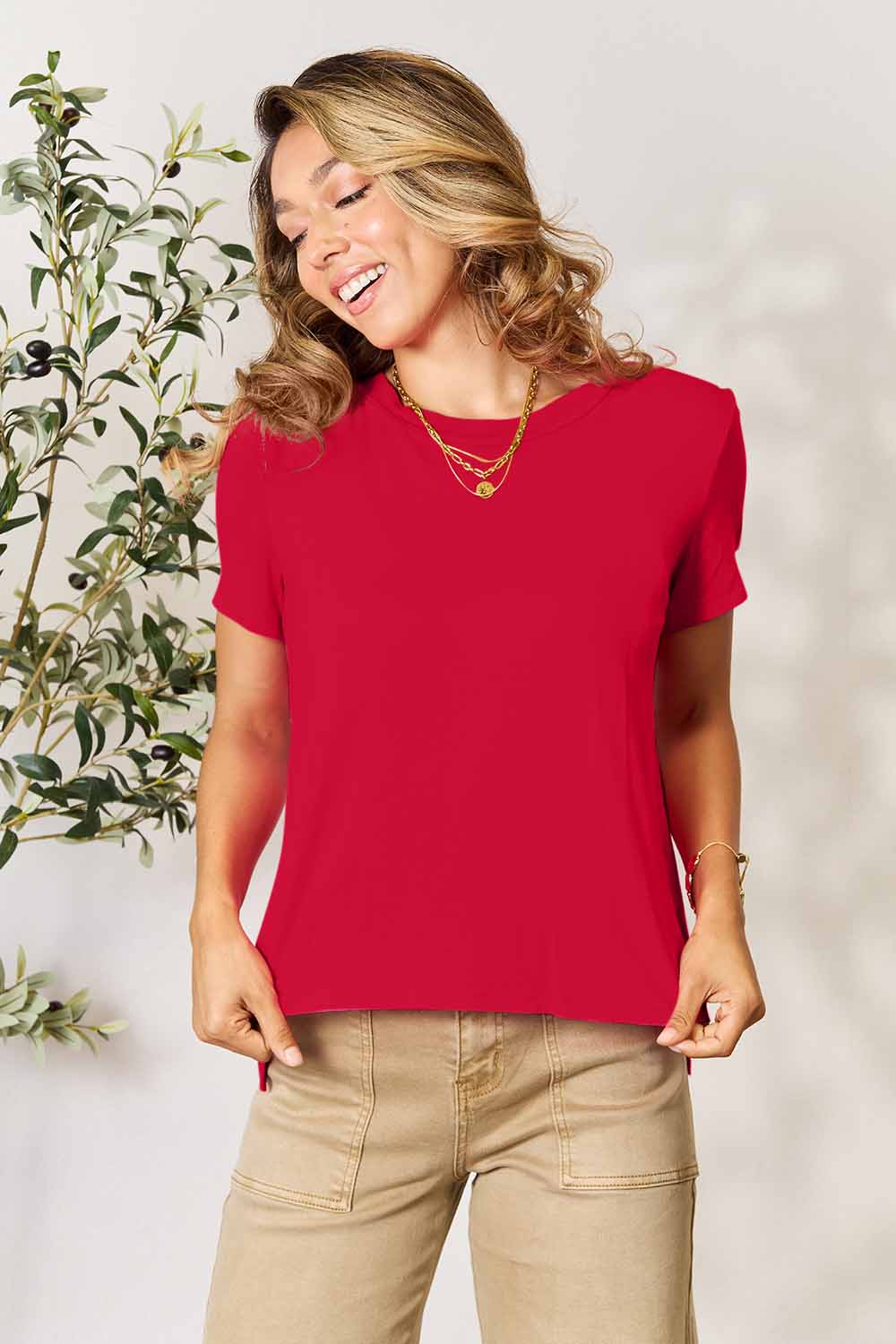 Elevated Basics S-3x Round Neck Short Sleeve T-Shirt