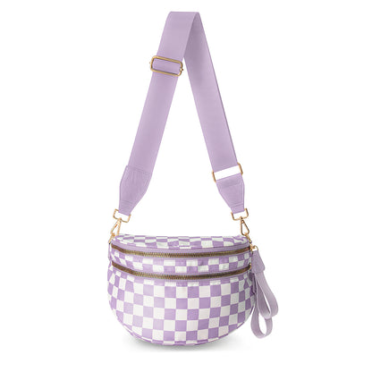 Black and White Checkered Nylon Bum Bag