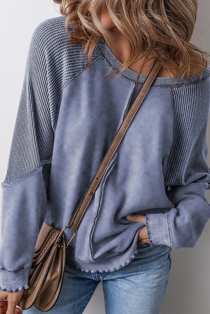 S-2x Exposed Seam Long Sleeve Sweatshirt