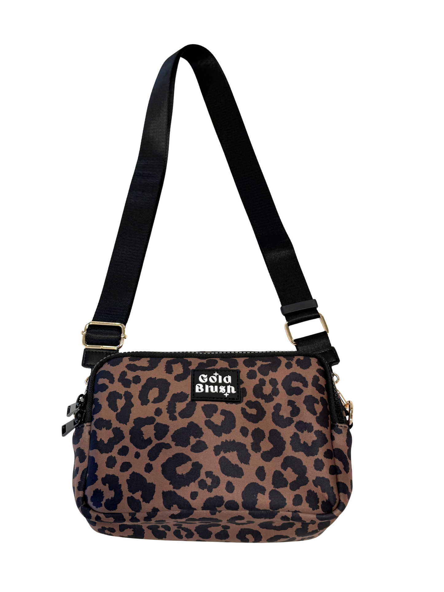 Gold Blush Bestie Bag – Soft Neoprene Crossbody with Key Leash & RFID Card Slots