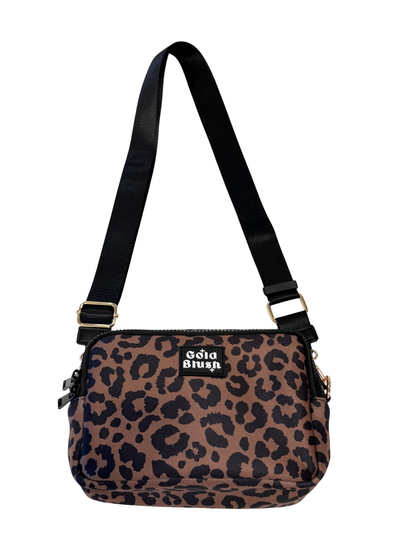 Gold Blush Bestie Bag – Soft Neoprene Crossbody with Key Leash & RFID Card Slots
