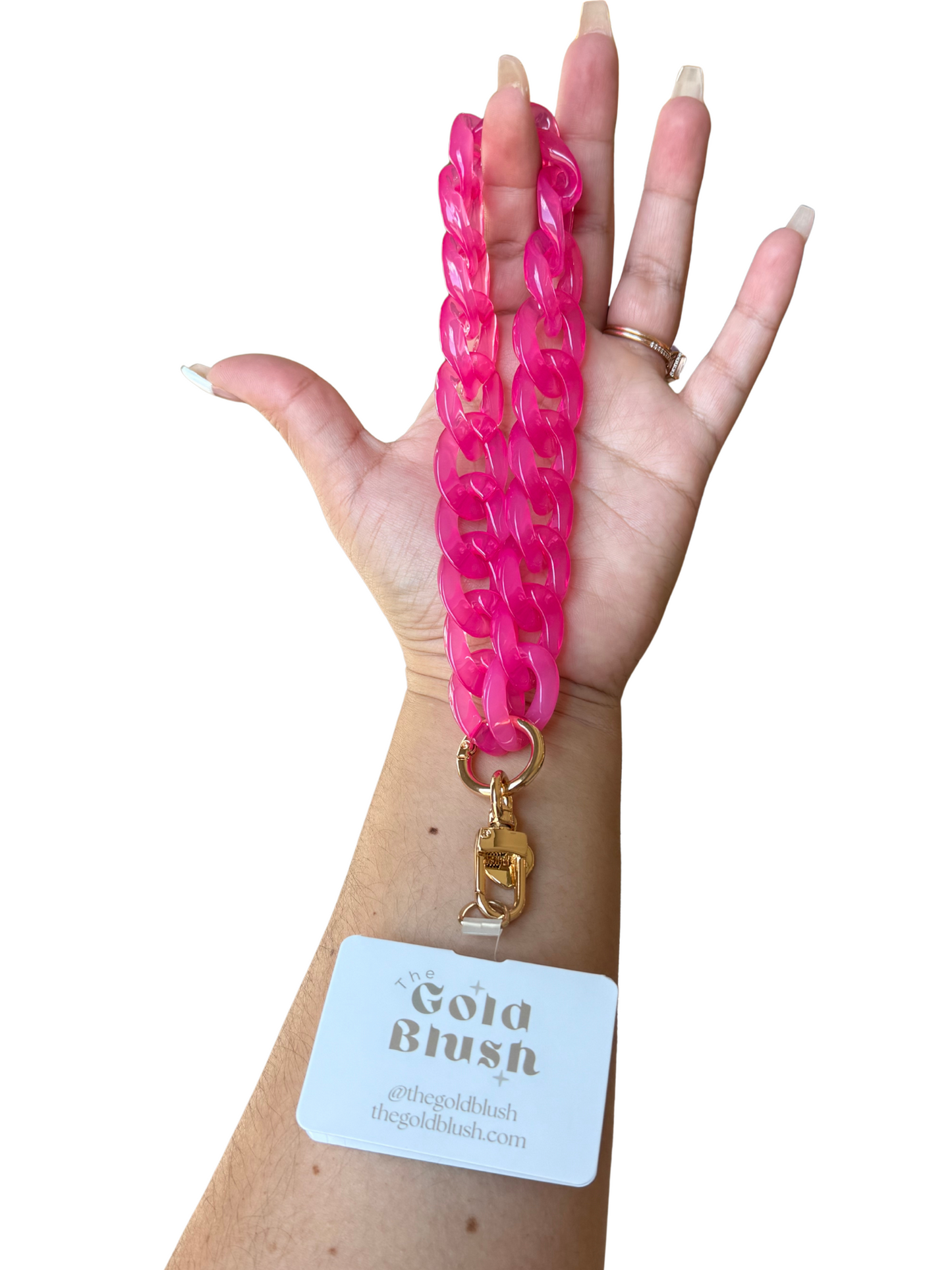 Acrylic Phone Chain Wristlet with Insert – Multi-Use Strap for Phone Case, Bags, or Keys