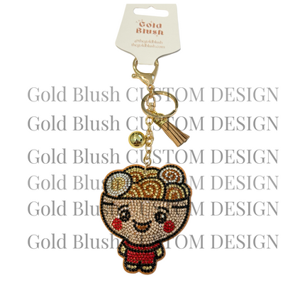Bling Pets & Creatures Bag Charm with Keychain, Fasion Accessory for Keys, Purse, Backpack
