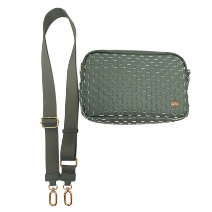 Gold Blush Iconic Woven Bestie Bag- Full RFID Protection + Luxe Vegan Leather