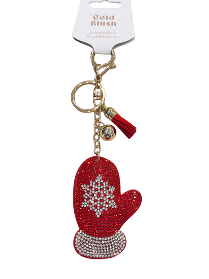 Seasonal Bling Bag Charm with Keychain, Fashion Accessory for Keys, Purse, Backpack decor keychain bag
