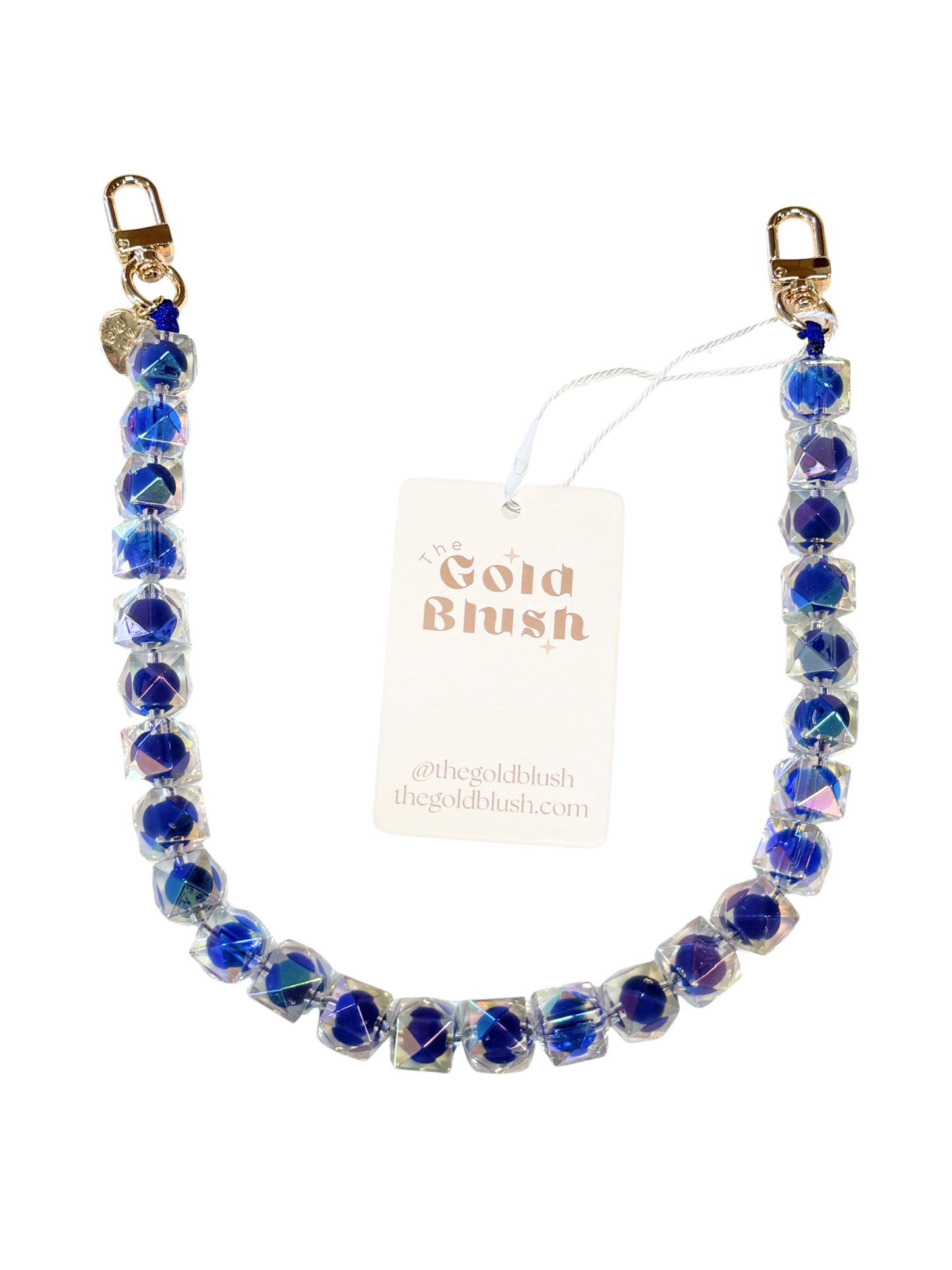Gold Blush Prism Chain- Iridescent Crystal Bag Charm Chain, Sparkle Prism Strap (18")