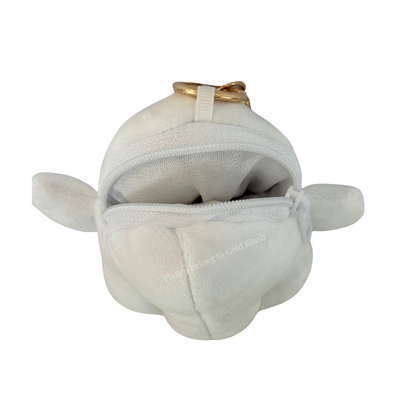 Gold Blush Plush Mini Coin Pouch – Clip-On Ghost & Alien Bag Charm