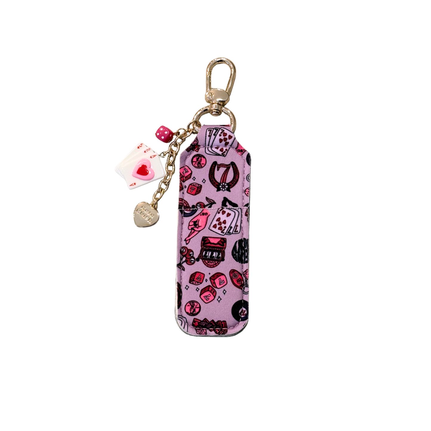 Lucky Lips Tallow Lip Balm + Lip Balm Holder Keychain- Gold Blush x Magic Moo Vanilla Tallow Lip Balm