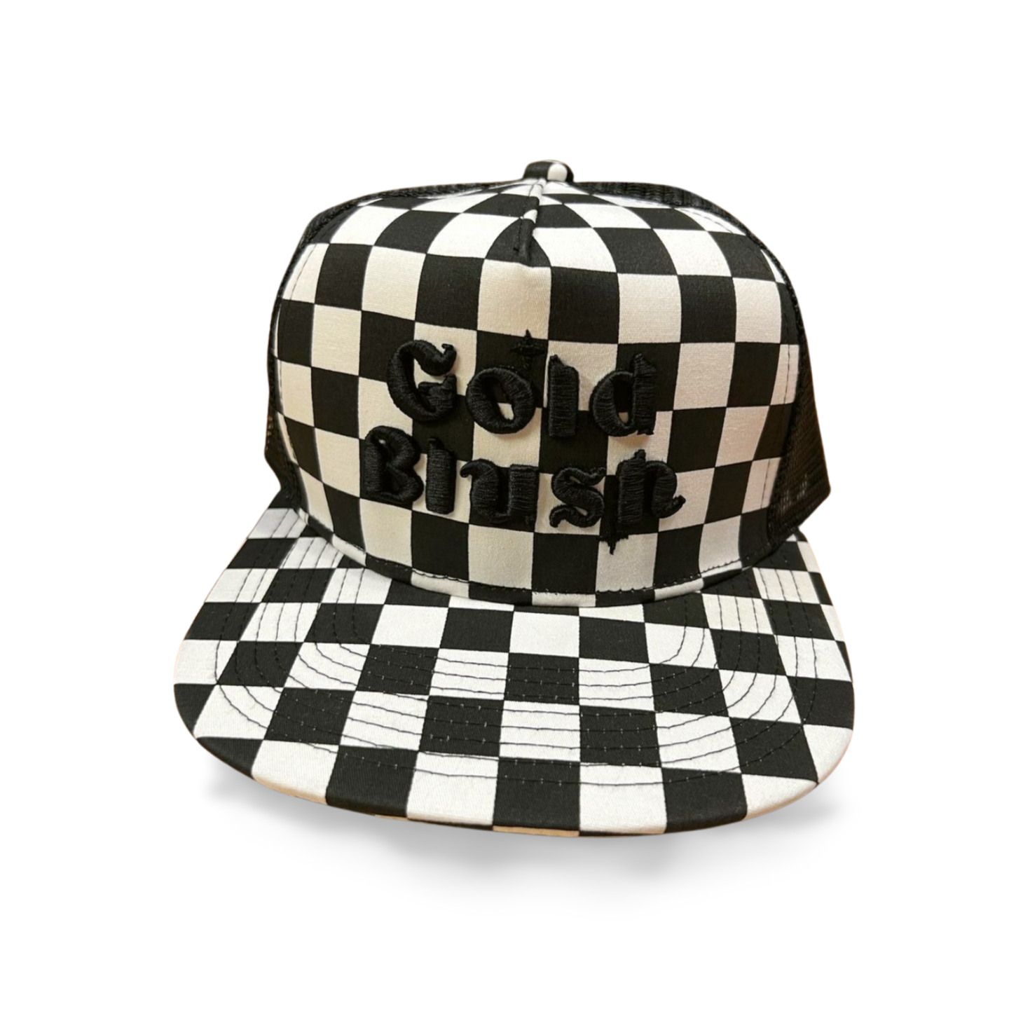 Gold Blush Checkered Snapback – Blind Embroidered Logo