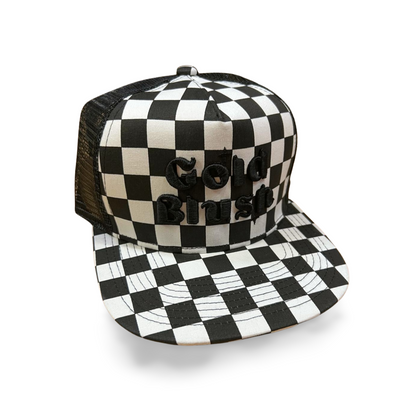 Gold Blush Checkered Snapback – Blind Embroidered Logo