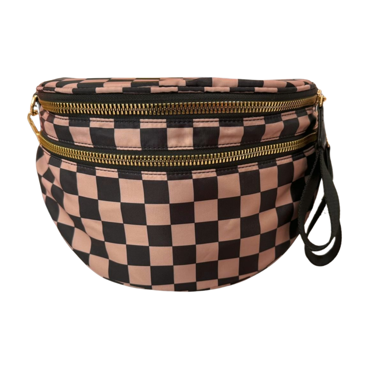 Black and White Checkered Nylon Bum Bag