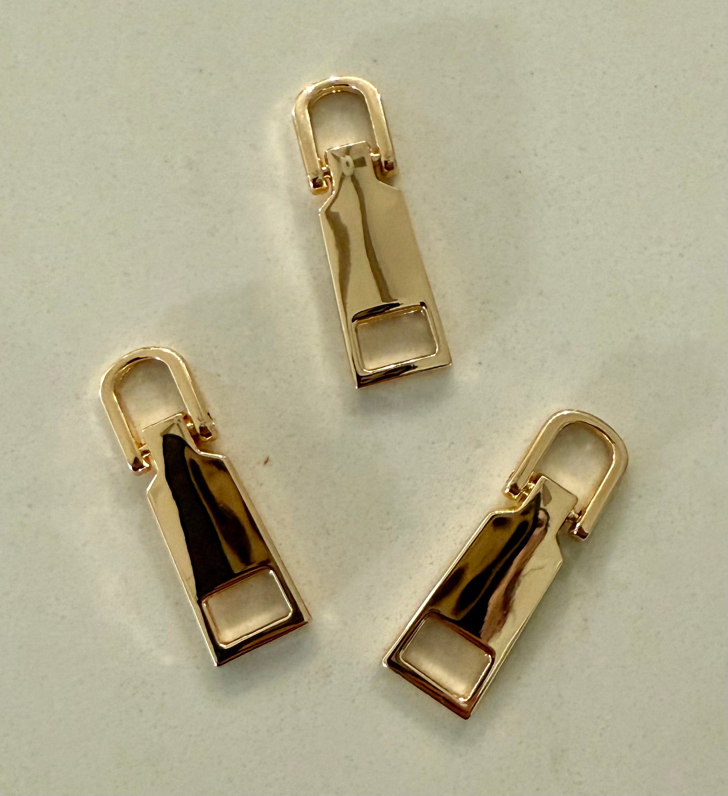 Gold-Tone Zipper Pull (Set of 3)