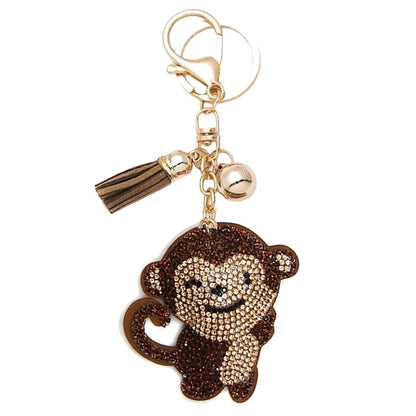 Bling Pets & Creatures Bag Charm with Keychain, Fasion Accessory for Keys, Purse, Backpack