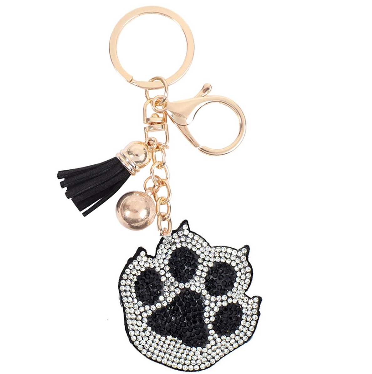 Bling Pets Bag Charm with Keychain, Fasion Accessory for Keys, Purse, Backpack