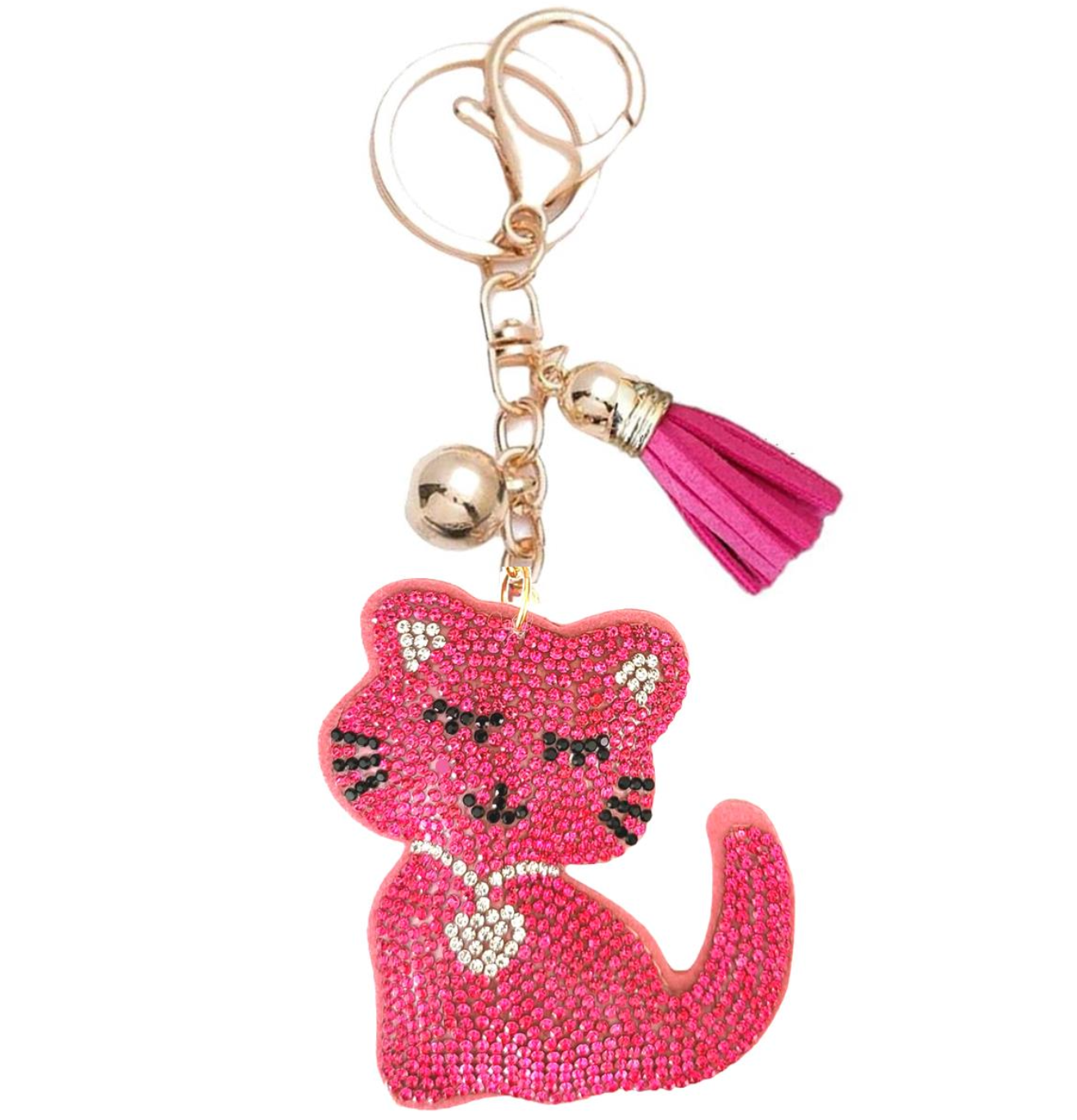 Bling Pets Bag Charm with Keychain, Fasion Accessory for Keys, Purse, Backpack