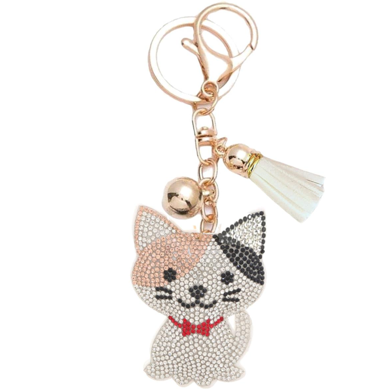 Bling Pets Bag Charm with Keychain, Fasion Accessory for Keys, Purse, Backpack