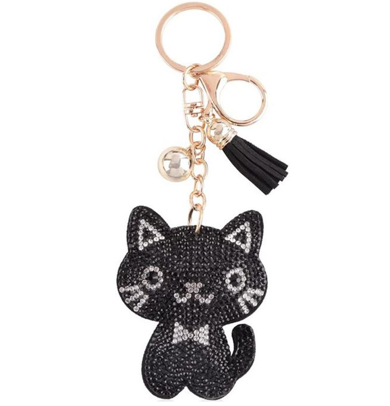 Bling Pets Bag Charm with Keychain, Fasion Accessory for Keys, Purse, Backpack