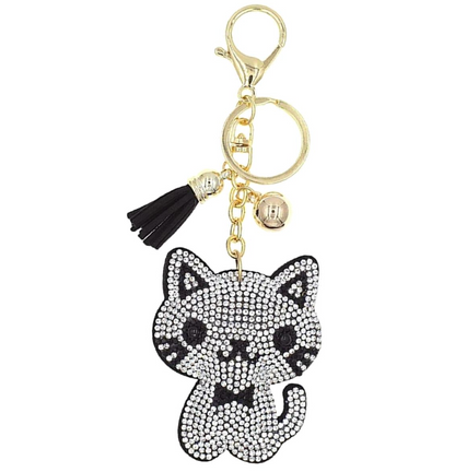 Bling Pets & Creatures Bag Charm with Keychain, Fasion Accessory for Keys, Purse, Backpack
