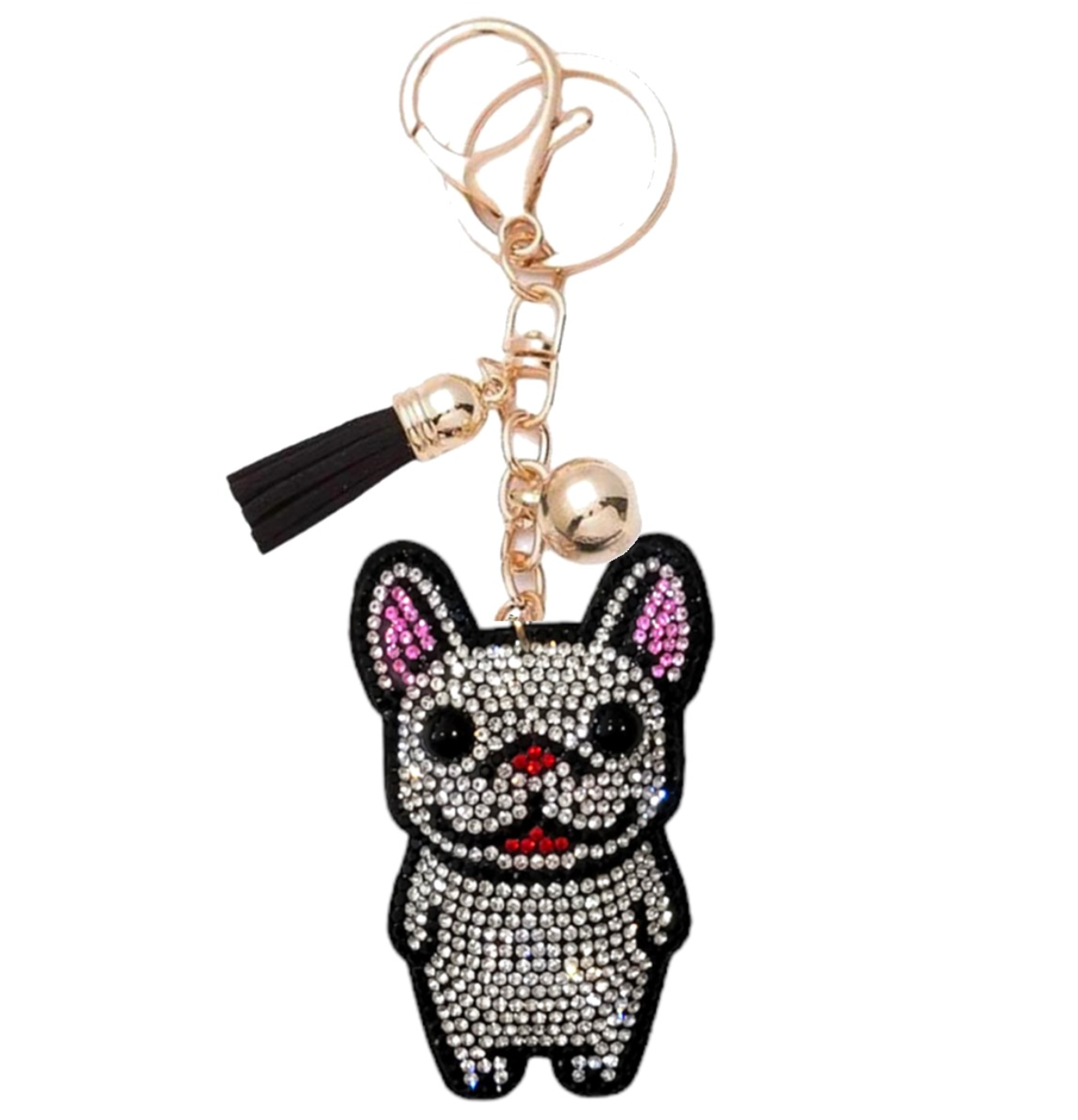 Bling Pets Bag Charm with Keychain, Fasion Accessory for Keys, Purse, Backpack