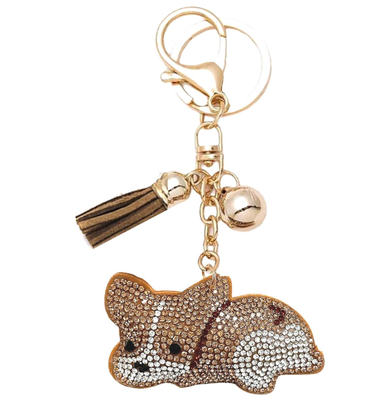 Bling Pets Bag Charm with Keychain, Fasion Accessory for Keys, Purse, Backpack