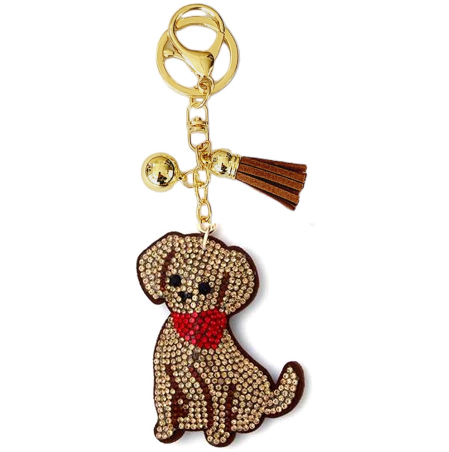 Bling Pets Bag Charm with Keychain, Fasion Accessory for Keys, Purse, Backpack