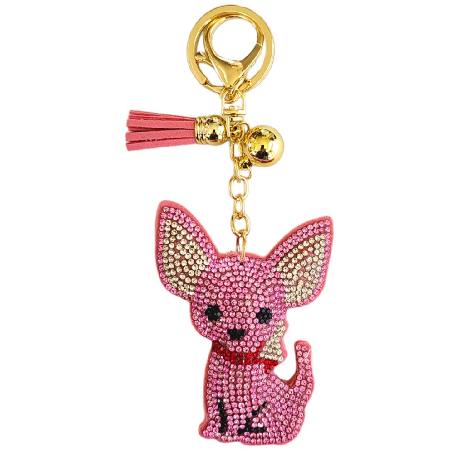 Bling Pets Bag Charm with Keychain, Fasion Accessory for Keys, Purse, Backpack