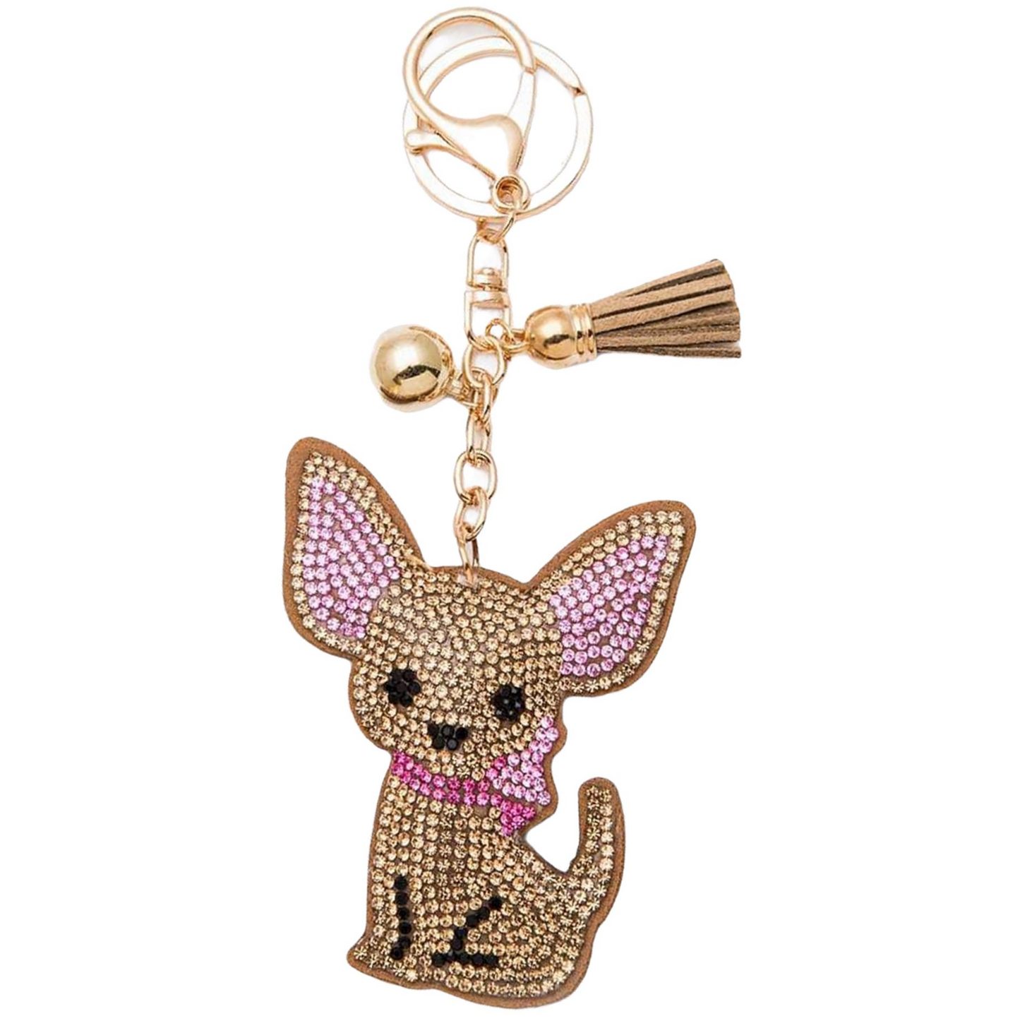 Bling Pets Bag Charm with Keychain, Fasion Accessory for Keys, Purse, Backpack