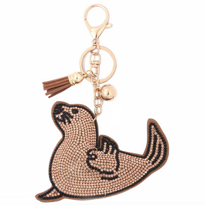 Bling Pets & Creatures Bag Charm with Keychain, Fasion Accessory for Keys, Purse, Backpack