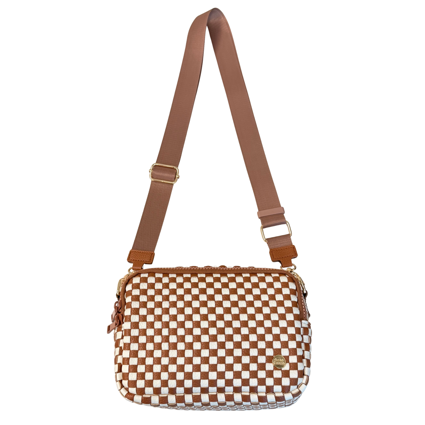 Gold Blush Iconic Woven Bestie Bag- Full RFID Protection + Luxe Vegan Leather