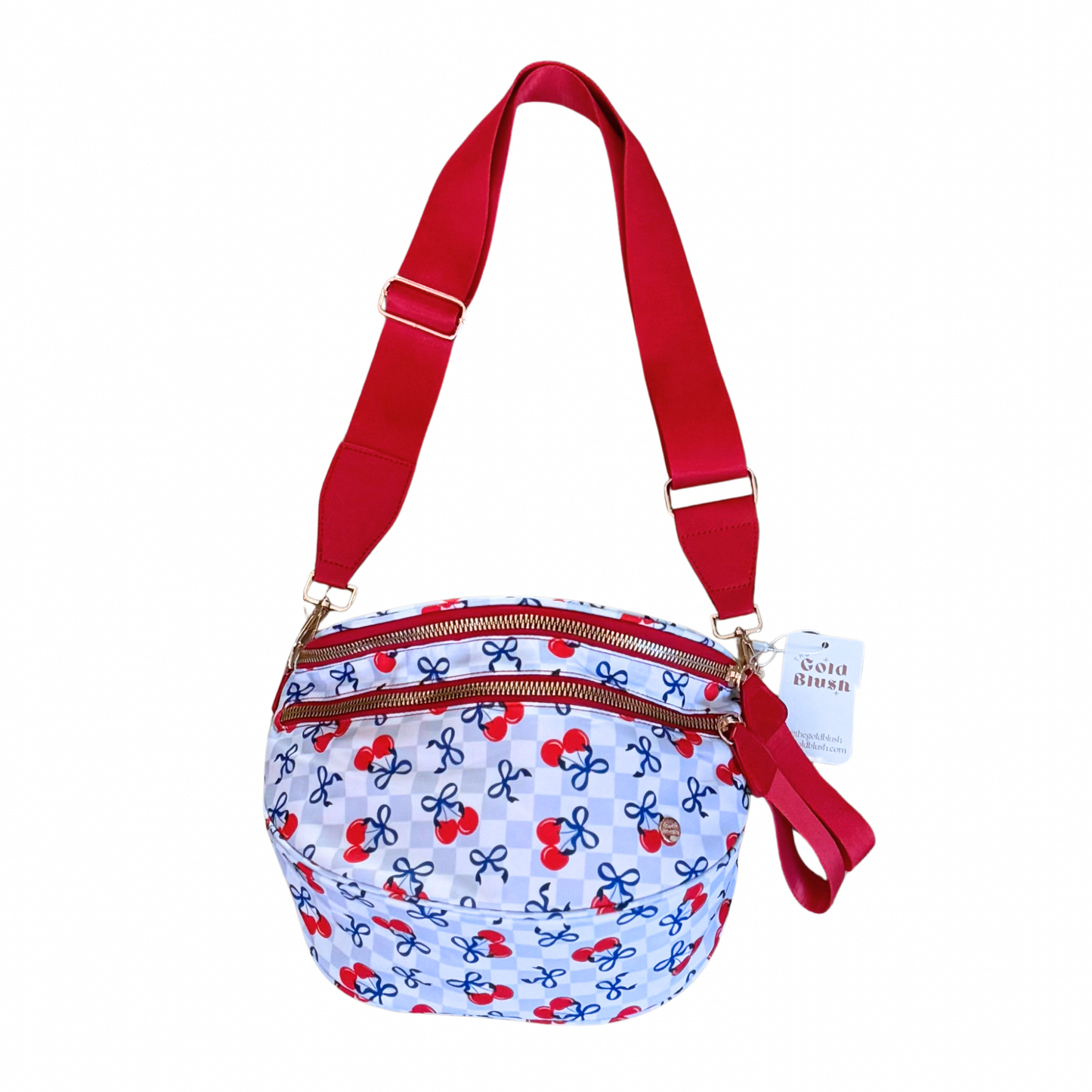 Black and White Checkered Nylon Bum Bag
