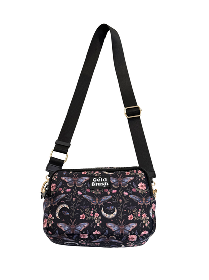 Gold Blush® Bestie Bag – Soft Neoprene Crossbody with Key Leash & RFID Card Slots
