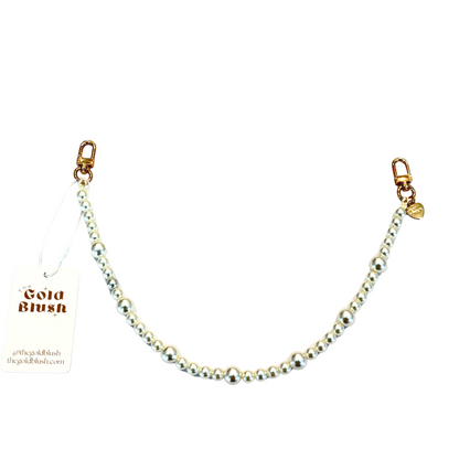 Pearl Luxe Bag Chain – 18" Faux Pearl Purse Strap with Gold Hardware