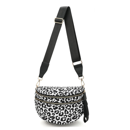 Black and White Checkered Nylon Bum Bag