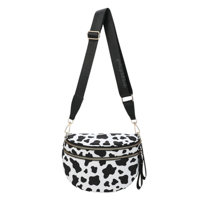 Black and White Checkered Nylon Bum Bag