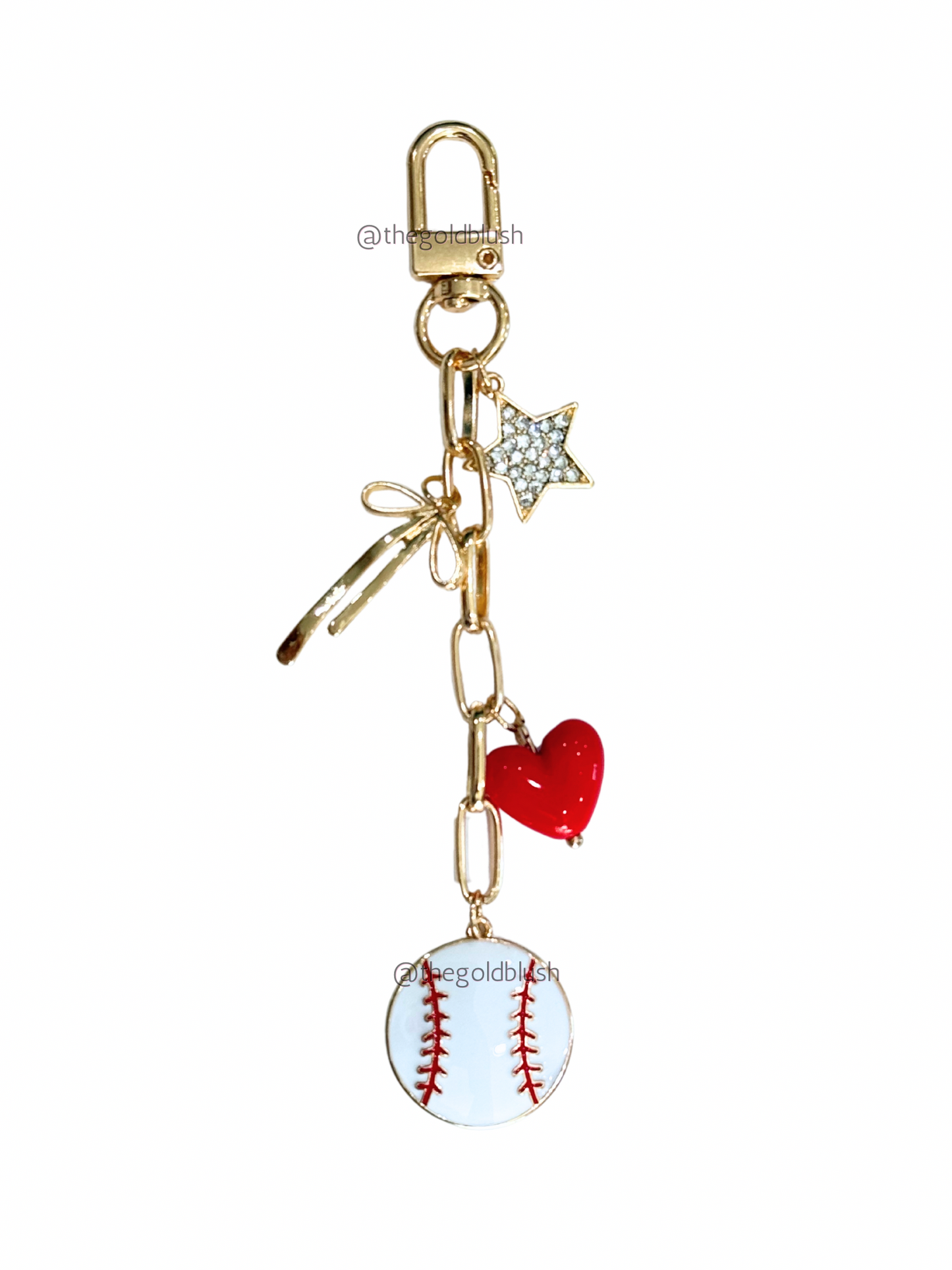 Trendy Charm Bag Chain - Pre Styled And Customizable- Gold Chain, Features Various Charms, Keychain