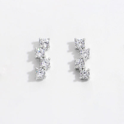 Halle .925 Sterling Silver Zircon Stud Earrings