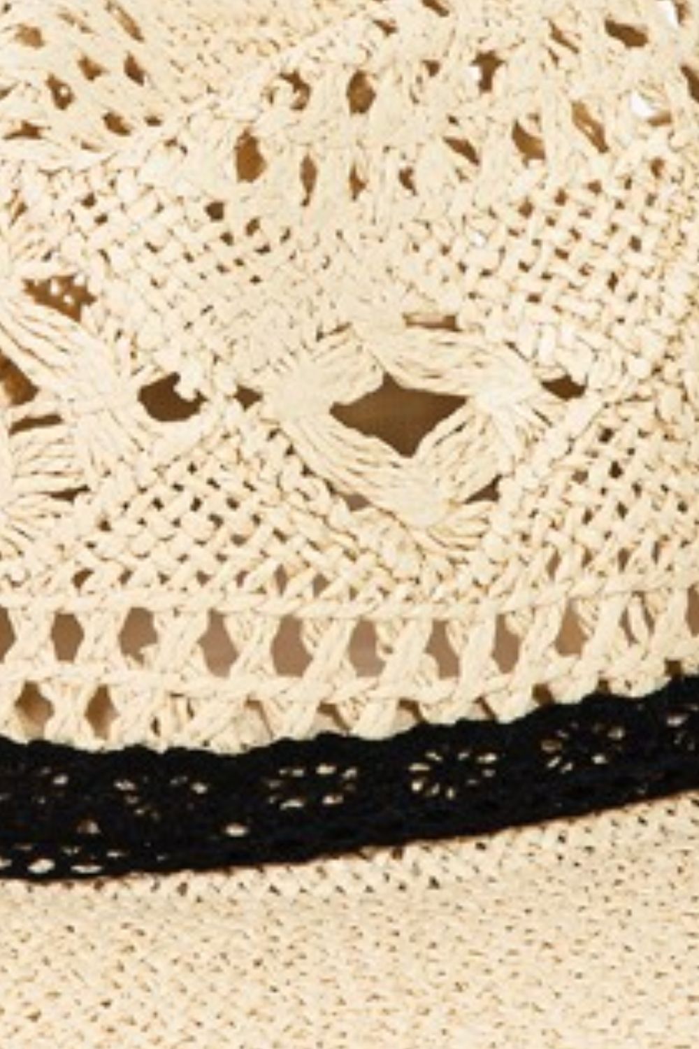 Laze Openwork Lace Detail Wide Brim Hat