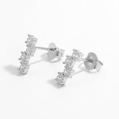 Halle .925 Sterling Silver Zircon Stud Earrings