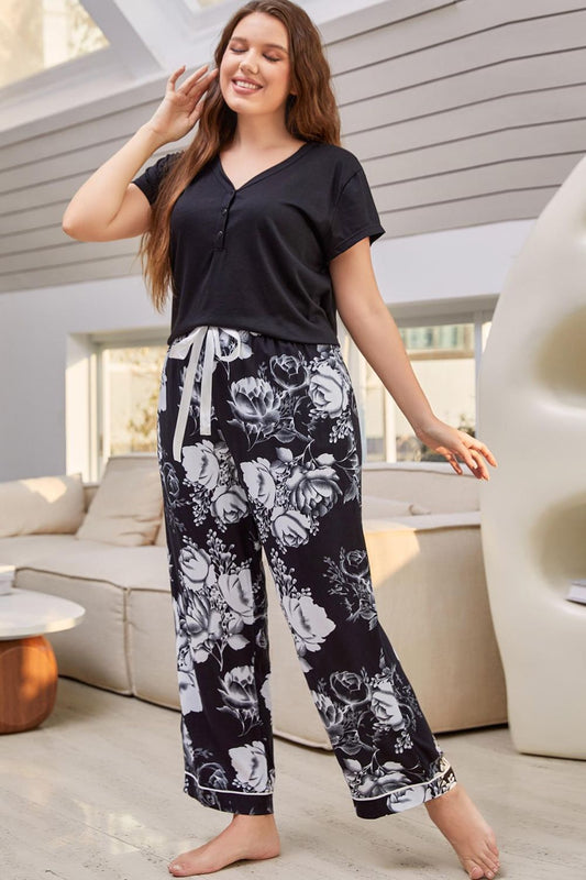 Comfort Queen Top and Floral Pants Lounge Set