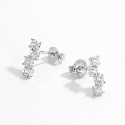 Halle .925 Sterling Silver Zircon Stud Earrings