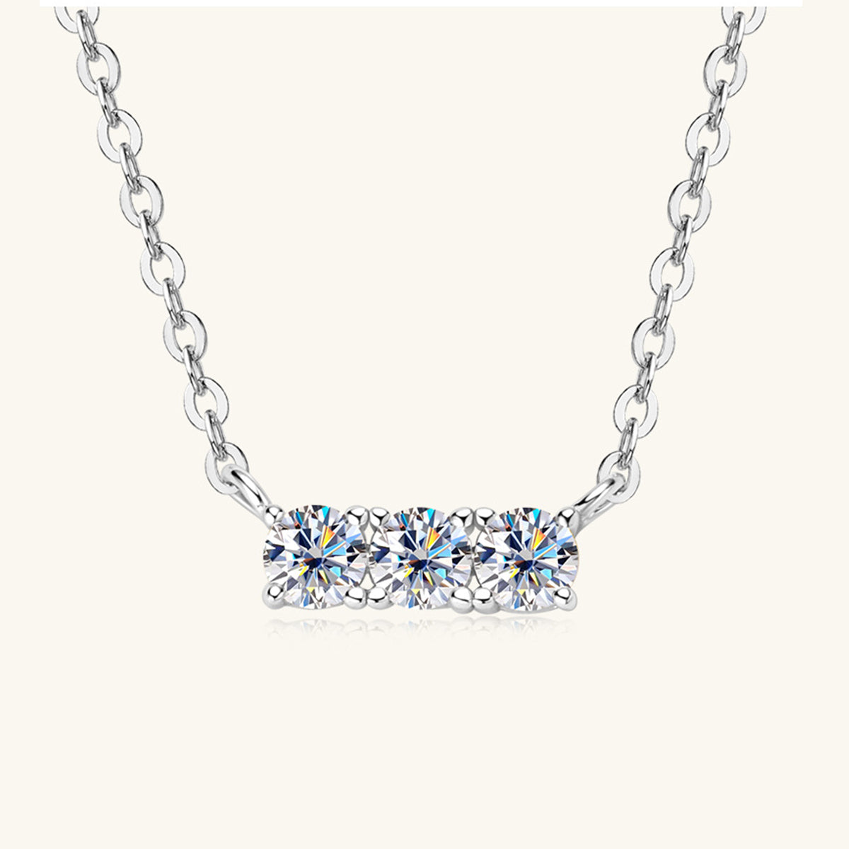 Gold or Silver .925 Sterling Silver Moissanite Necklace