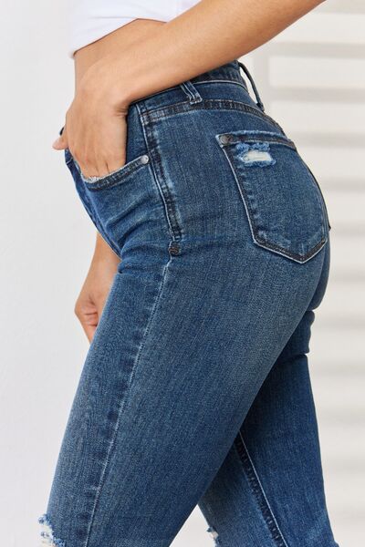Judy Blue Leah High Waist Distressed Slim Jeans