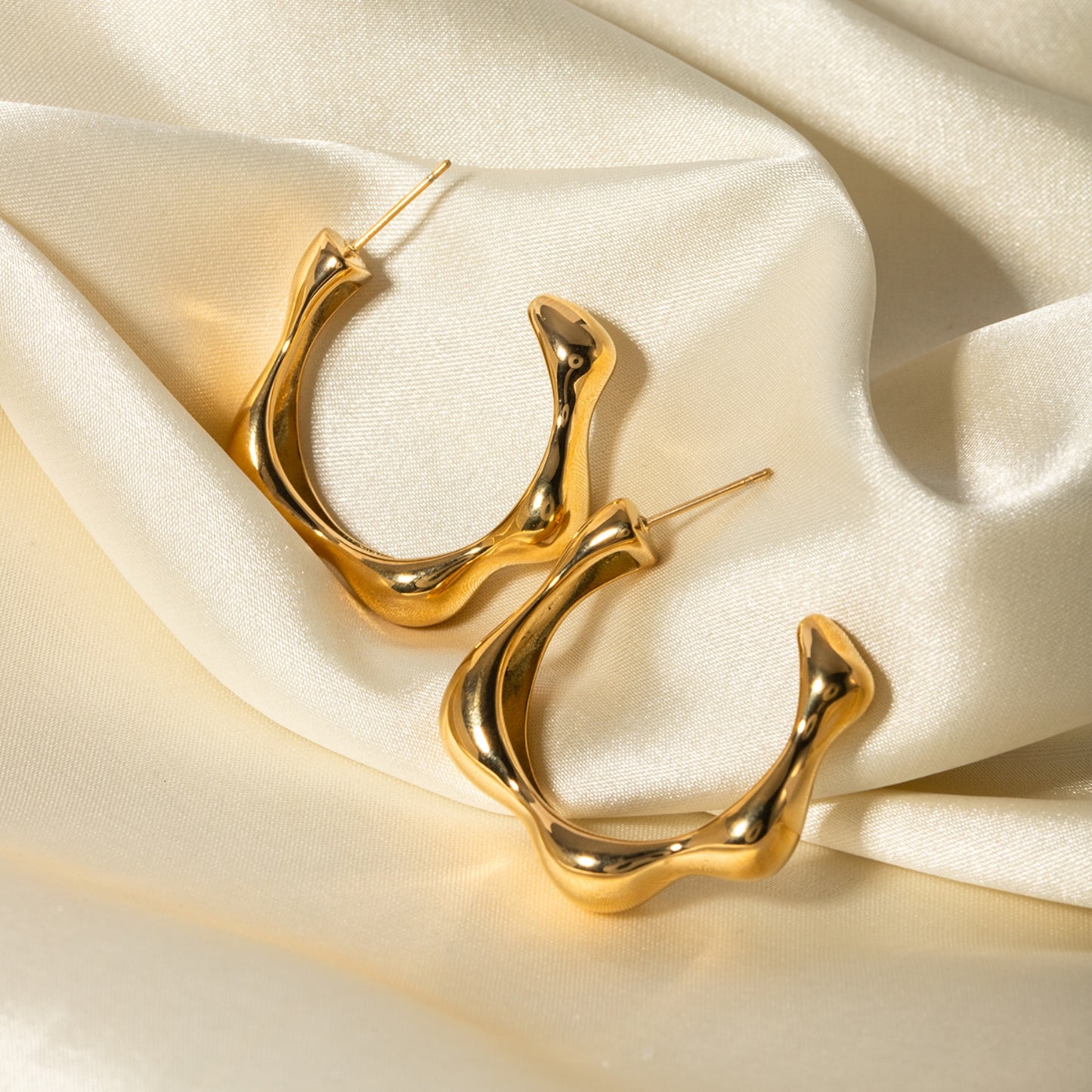 Kaylee Gold Plated C-Hoop Earrings