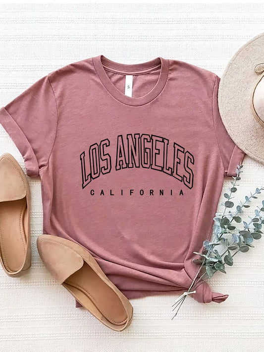 LOS ANGELES CALIFORNIA Round Neck T-Shirt